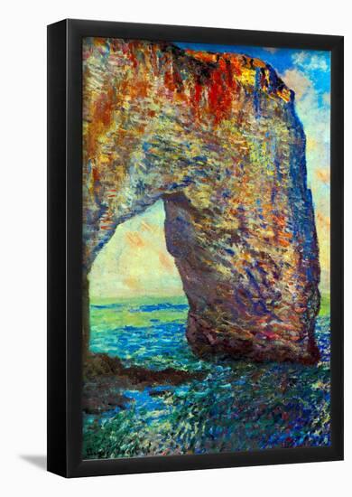 Claude Monet The Rocky Cliffs of Etretat La Porte Man 2 Art Print Poster-null-Framed Poster