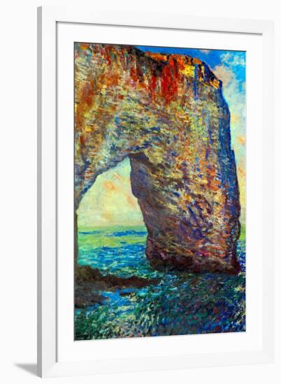 Claude Monet The Rocky Cliffs of Etretat La Porte Man 2-null-Framed Art Print