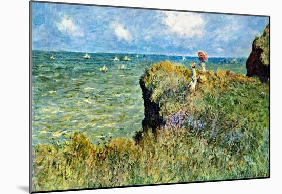 Claude Monet Walk on the Cliffs Art Print Poster-null-Mounted Poster