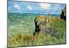 Claude Monet Walk on the Cliffs Art Print Poster-null-Mounted Poster