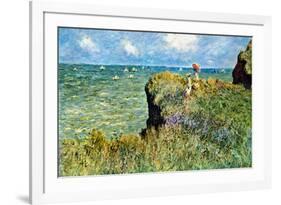 Claude Monet Walk on the Cliffs-Claude Monet-Framed Art Print