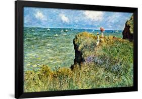 Claude Monet Walk on the Cliffs-Claude Monet-Framed Art Print