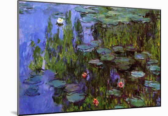 Claude Monet Water-Lilies Art Print Poster-null-Mounted Poster