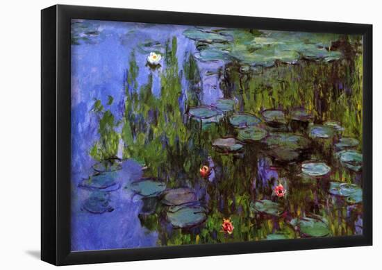 Claude Monet Water-Lilies Art Print Poster-null-Framed Poster