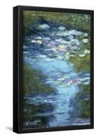 Claude Monet Water Lilies in Pond Art Print Poster-null-Framed Poster