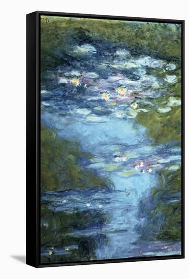 Claude Monet Water Lilies in Pond-null-Framed Stretched Canvas