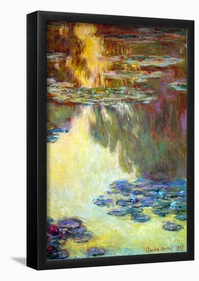 Claude Monet Water Lilies Water Landscape #6 Art Print Poster-null-Framed Poster