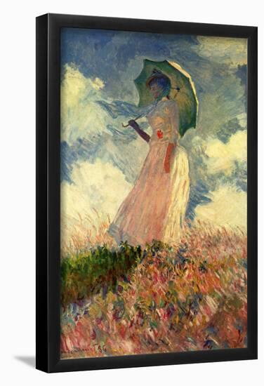 Claude Monet (Woman with a Parasol, Study) Art Poster Print-null-Framed Poster