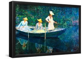 Claude Monet Women Fishing Art Print Poster-null-Framed Poster