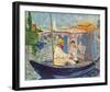 Claude Monet Working on His Boat in Argenteuil, 1874-Edouard Manet-Framed Art Print