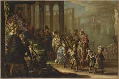 Ahasuerus, King of Persia, Showing His Treasure to Mordecai, Uncle of His Wife Esther-Claude Vignon-Giclee Print