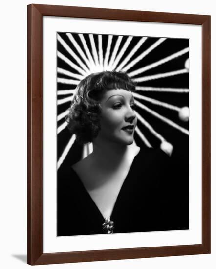 Claudette Colbert en, 1934 (b/w photo)-null-Framed Photo