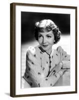 Claudette Colbert, Portrait, 1939, in Embroidered Cardigan-null-Framed Photo