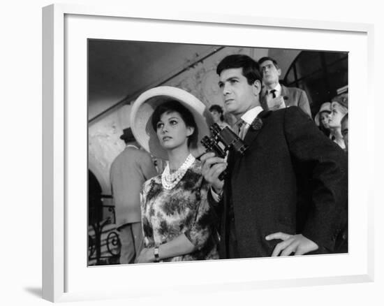 Claudia Cardinale and Jean-Claude Brialy: Les Lions Sont Lâchés, 1961-Marcel Dole-Framed Photographic Print