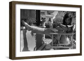 Claudia Cardinale on a Roof Garden-null-Framed Giclee Print