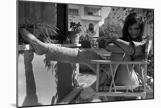 Claudia Cardinale on a Roof Garden-null-Mounted Giclee Print