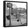 Claudia Cardinale Waiting Near the Champs-Elysées Roundabout, April 1964-Marcel Begoin-Framed Stretched Canvas