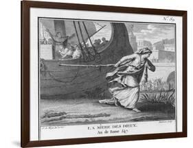 Claudia Quinta Clears Her Name by Dragging a Ship Bearing a Statue of the Mother Goddess into Rome-Augustyn Mirys-Framed Art Print