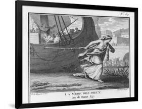 Claudia Quinta Clears Her Name by Dragging a Ship Bearing a Statue of the Mother Goddess into Rome-Augustyn Mirys-Framed Art Print