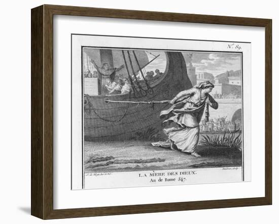 Claudia Quinta Clears Her Name by Dragging a Ship Bearing a Statue of the Mother Goddess into Rome-Augustyn Mirys-Framed Art Print