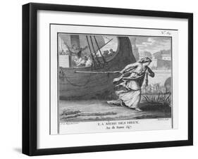 Claudia Quinta Clears Her Name by Dragging a Ship Bearing a Statue of the Mother Goddess into Rome-Augustyn Mirys-Framed Art Print