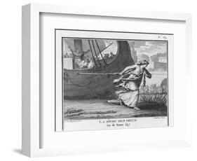 Claudia Quinta Clears Her Name by Dragging a Ship Bearing a Statue of the Mother Goddess into Rome-Augustyn Mirys-Framed Art Print