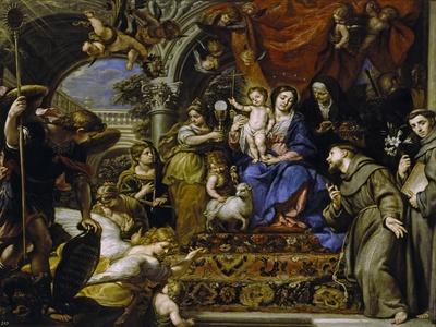 La Virgen Con El Niño Entre Las Virtudes Teologales Y Santos, 1669