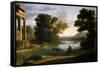 Claudio de Lorena / The Ford, ca. 1644-Claude Lorrain-Framed Stretched Canvas