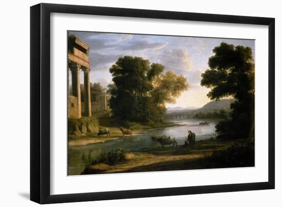 Claudio de Lorena / The Ford, ca. 1644-Claude Lorrain-Framed Giclee Print