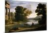 Claudio de Lorena / The Ford, ca. 1644-Claude Lorrain-Mounted Giclee Print