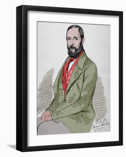 Claudio Lorenzale (1816-1889). Spanish Painter. Nazarene Movement of Barcelona. Coloured-null-Framed Giclee Print