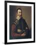 Claudio Monteverdi Holding the Mask of Tragedy, 1640-null-Framed Art Print