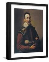 Claudio Monteverdi Holding the Mask of Tragedy, 1640-null-Framed Art Print