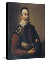 Claudio Monteverdi Holding the Mask of Tragedy, 1640-null-Stretched Canvas