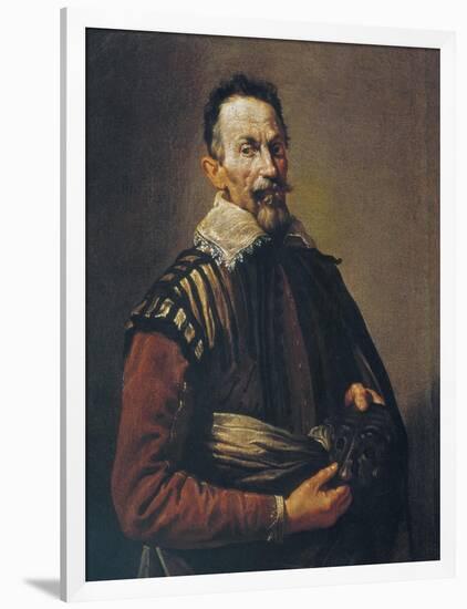 Claudio Monteverdi Holding the Mask of Tragedy, 1640-null-Framed Art Print