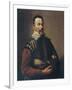 Claudio Monteverdi Holding the Mask of Tragedy, 1640-null-Framed Art Print