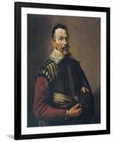 Claudio Monteverdi Holding the Mask of Tragedy, 1640-null-Framed Art Print