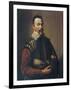 Claudio Monteverdi Holding the Mask of Tragedy, 1640-null-Framed Art Print