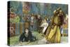 Claudius flees a play re-enacting King Hamlet's murder-Harold Copping-Stretched Canvas