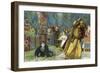 Claudius flees a play re-enacting King Hamlet's murder-Harold Copping-Framed Giclee Print