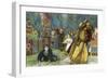 Claudius flees a play re-enacting King Hamlet's murder-Harold Copping-Framed Giclee Print