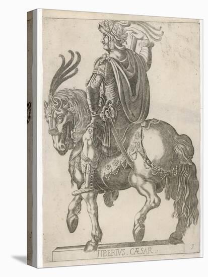 Claudius Nero Caesar Augustus Tiberius Second Emperor of Rome Looking Impressive on Horseback-null-Stretched Canvas