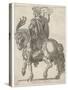 Claudius Nero Caesar Augustus Tiberius Second Emperor of Rome Looking Impressive on Horseback-null-Stretched Canvas