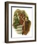 Claudius tells Rosencrantz and Guildenstern of Polonius' murder-Harold Copping-Framed Giclee Print