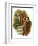 Claudius tells Rosencrantz and Guildenstern of Polonius' murder-Harold Copping-Framed Giclee Print