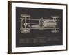 Claxton Blueprint - Noir-Aurora Bell-Framed Giclee Print