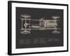 Claxton Blueprint - Noir-Aurora Bell-Framed Giclee Print