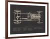 Claxton Blueprint - Noir-Aurora Bell-Framed Giclee Print