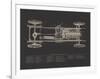 Claxton Blueprint - Noir-Aurora Bell-Framed Giclee Print