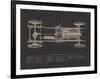 Claxton Blueprint - Noir-Aurora Bell-Framed Giclee Print